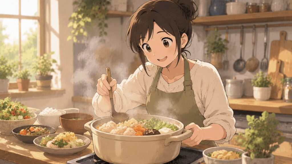 湯気の立つ美味しそうな料理